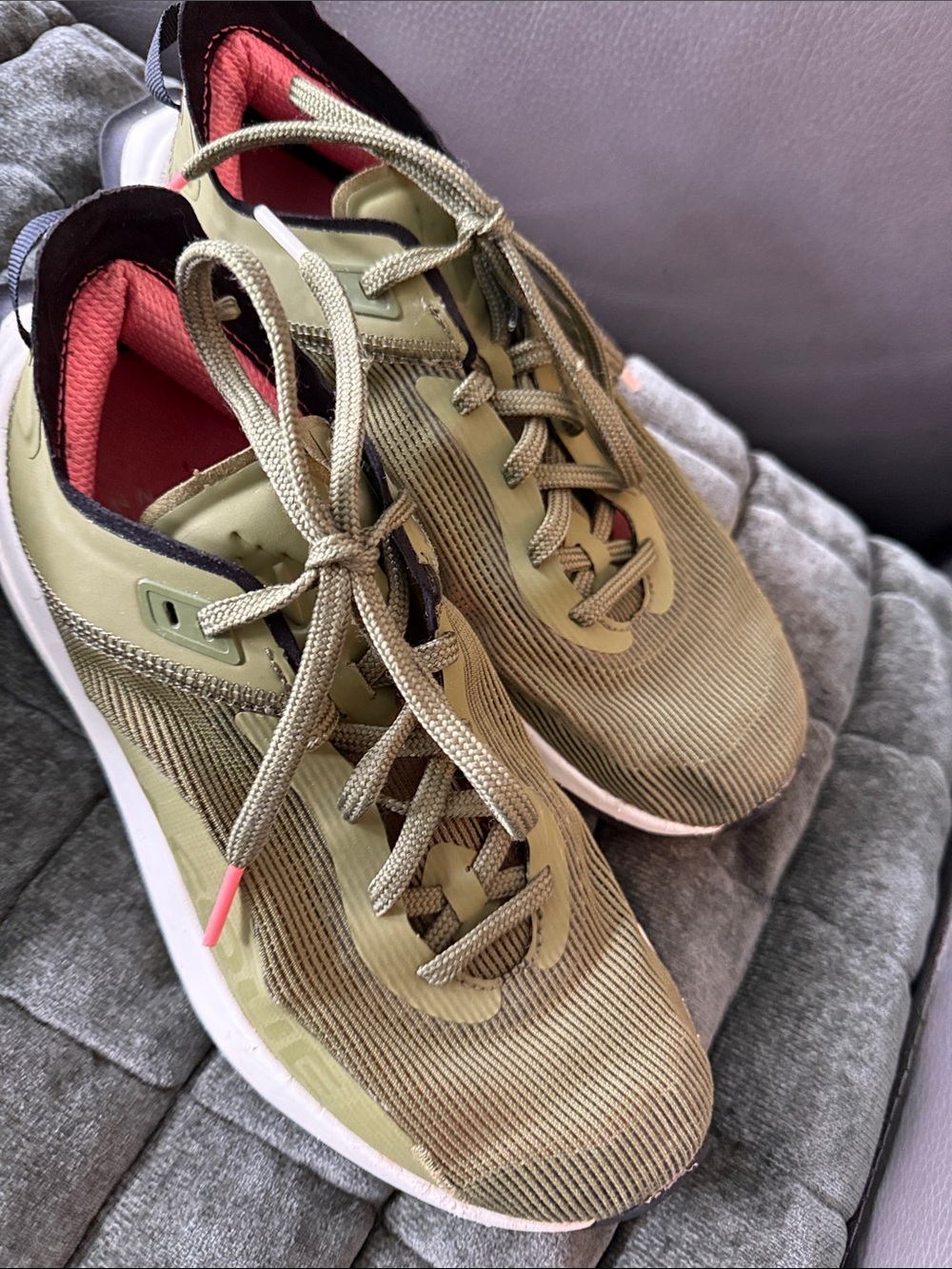 Vasque Olive Green Sneakers with Coral Lining